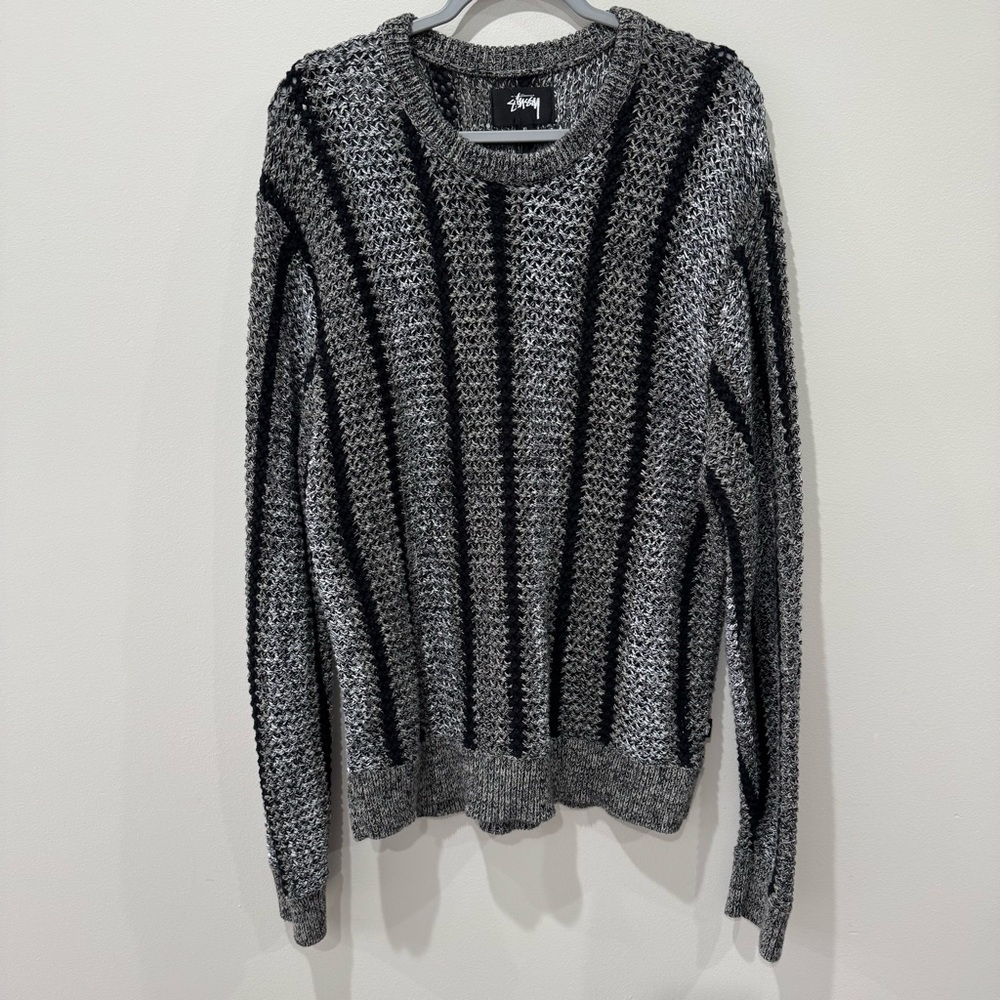 Stussy Baja Loose Gauge Sweater 'Black' Size XL - Picture 3 of 9
